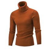 Riolio Autumn Winter Men's Warm Sweater Long Sleeve Turtleneck Sweater Retro Knitted Sweater Pullover Sweater