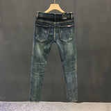 Riolio Y2k  Men Fashion Stylish Brand Denim Pants High Quality Designer Slim Fit All-match Trousers Casual Stretch Pencil Cropped Jeans