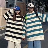 Riolio Autumn Striped Loose Sweatshirts Korean Style Fashion Couple Clothing Brand Casual Women Pullovers Male Hoodie
