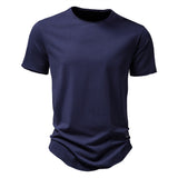 Riolio 100% Cotton Men's T-shirt O-neck Casual Soft Fashion Solid Color T-shirt for Men New Summer Short Sleeve Tops Tees Men