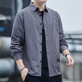 Riolio  Long-sleeved Shirts Men's Workwear Jackets Spring Autumn Trendy Loose Casual