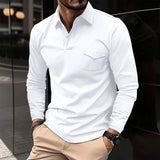 Riolio 2024 Men's Polo Shirt Business Casual Summer Long Sleeve Button T-shirt Loose Comfortable Clothes Fashion Polo Shirt