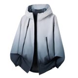 Riolio  Couple Gradient Color Hooded Jacket Loose Windproof Waterproof Outdoor Casual Windbreaker Coat