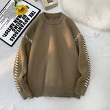 Riolio Half Zip High Neck Pullover Sweater Winter New Standing Knit Sweater Men Pullover Classic Solid Colour Couple Knit Sweater