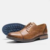 Riolio  New Casual shoes Retro Men's Derby Shoes Men Fashion Leather Shoes