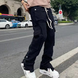 Riolio Casual Chic Mens Baggy Cargo Pants Techwear Black Y2k Stylish Streetwear Joggers Men's Trousers Hip Hop Punk Harem Pants for Men