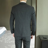 Riolio  Elegant Two-Piece Men's Business Suit Wedding Groom's Formal Wear Gentleman's Clothing Spring Autumn Winter Office Suitable