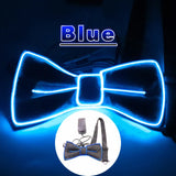 Riolio  LED Suspender Light Up LED Bow Tie Illuminated Belt Clips-on Braces Vintage Novelty Elastic Adjustable Suspender For Club Patry