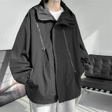 Riolio Spring Autumn Casual Jacket Men/Women Zipper Design High Quality Unisex Outdoor Waterproof Hooded Windbreaker Coats 5Colors