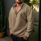 Riolio  New Men's Half Zipper Sweatshirts Thicker Pullover for Male Hoody Man Sweaters Autum Spring Solid Color Turtleneck Tops