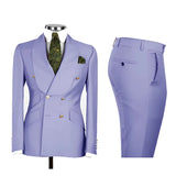 Riolio  Men's Double Breasted Tuxedo Suit Shawl Lapel Slim Fit 2 Piece Blazer & Pants Formal Business Luxury Suits Casual Wedding Groom