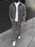 Riolio Spring and autumn 2025 new European and American men's corduroy long-sleeve jacket, fashion, casual and high-quality trousers
