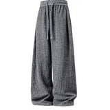Riolio  Women's Ribbed Wide-Leg Pants High Waist Soft Knit Lounge Trousers