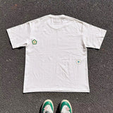 Riolio Wang Studio 240G Versatile Floral ort Sve T-irt for Students ex Simple Design Faionable Sun Protection irt