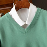 Riolio  Super Cashmere Sweater Men Thick Pullover Autumn Winter Warm Classic V-neck Clothes Male Jumper Jersey Hombre Pull Homme 4XL