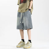 Riolio  Denim Shorts Men's Summer Thin American Straight-leg Trendy Brand Loose Casual Five-point Pants