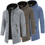 Riolio Sweatwear Men's Hoodies Long Sleeve Sweatshirts for Men Zipper Hooded Mens Oversize Winter Top Jacket Coat Black Sweater