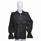 Riolio Steampunk Jacket Coat Victorian Ghost Gothic Halloween Vampire Costume Men Blazer Suits Stand Collar Trench For Adult Vest+Shirt