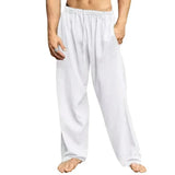Riolio  New Men's Cotton Linen Loose Pants Male Summer Casual Solid Color Pants trousers Plus Size S-3XL