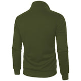 Riolio Men's casual sports zipper stand collar hoodie coat men's solid color cardigan