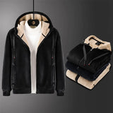 Riolio Men Winter Fashion Plus Size Casual Hoodies+Pants Set Hooded Clothes 2023 Thick Sportswear Warm Fleece Tracksuit Mens Warm Sets