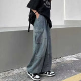 Riolio swag outfits men Autumn Men's Loose Fit American Style Hip Hop Vintage Cargo Pants Versatile Wide Leg Jeans Harajuku Trousers Casual Pants