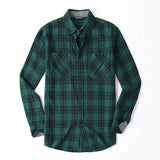 Riolio  English Style Vintage Men Clothing Plaid Shirt Spring Autumn New Harajuku Long Sleeves Streetwear Fashion Business Casual Tops