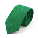 Riolio  Novelty New Solid Color Ties For Men 100%Cotton Handmade High Quality Necktie Pink Green Orange 6.5cm Skinny Slim Ties Accessory