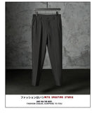 Riolio New Fashion Male Suit Pants Light Luxury Draped Cropped Button-down Business Casual Pants Premium Slim-fit Elegant Dress Trouser