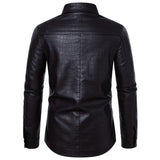Riolio Pu Men's Korean Style Leather Coat Men New Arrival Slim Fit Leisure Jacket Solid Color Casual Coat High-end Motorcycle Jackets