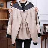 Riolio Men's Set Winter Pure Cotton Middle-aged and Elderly Sports Plus Velvet Set Winter Dad Set Two-piece Cardigan Lamb Wool Set