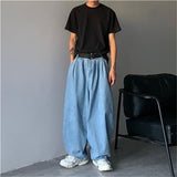 Riolio Wide Leg Cargo Pants Streetwear Baggy Jeans New Spring Autumn Men Korean Fashion Loose Straight Male Brand Clothing Black