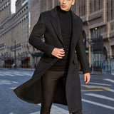 Riolio Korean Trend Men's Loose Casual Single-breasted Overcoat Autumn Winter Fashion New Long Sleeve Woolen Long Coat