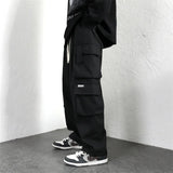 Riolio New Outdoor Multi-pocket Cargo Pants For Men Autumn Casual Drawstring Baggy Wide-leg Trousers Hip Hop Fashion Pantalones Hombre