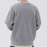 Riolio  Waffle long sleeved solid color T-shirt for men in spring and autumn casual men's round neck loose long sleeved shirt for