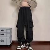 Riolio  Spring and Autumn High Street Work Men's Thin Straight Wide Legs Fashion Trendy Sports Pants