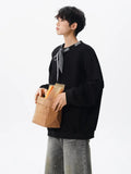 Riolio  hoodie Men Solid Color Round Neck Sweatshirt Long Sleeve Pullover Soft Comfortable Crewneck Sweatshirt For Autumn Casual Wear