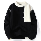 Riolio Trendy Men's Loose-Fit Knitted Sweater Casual Thickened Warm Round Neck Autumn/Winter Perfect For High School Students
