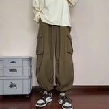 Riolio  Spring and Autumn High Street Work Men's Thin Straight Wide Legs Fashion Trendy Sports Pants