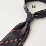 Riolio  Handmade 8cm Dots Striped Neckties Business Formal Dress Professional Men's Silk Ties Wedding Party Suit Cravat Brown Neck Tie