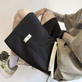 Riolio  Summer Men New Loose Street Casual Solid Color Comfortable Shorts Elastic Waist Black Youth Drawstring All-match Middle Pants
