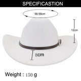 Riolio  Vintage Western Cowboy Hat with Black Belt Men's Felt Fedora Hat Women Jazz Cowgirl Cap Cloche Church Sombrero Hombre Caps