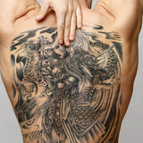 Riolio Full Back Large Tattoo Sticker Waterproof Temporary Tattoos Carp Lotus Dragon Buddha Fake Tatoo Body Art Painting For Men Women