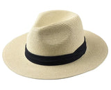 Riolio  New Panama straw hat foldable big head circumference straw z  top  sun protection visor  men's hat