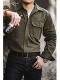 Riolio  Ele Pure Cotton Long Sve Engineer irt for Men Outdoor Wear Resistant Faionable Slim Fit Autumn Season Busin Cas...