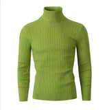 Riolio turtleneck outfit men Men's High Neck Sweater Solid Color Pullover Knitted Warm Casual Turtleneck  Mens  Knitted Sweater