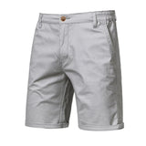 Riolio  New Summer 100% Cotton Solid Shorts Men High Quality Casual Business Social Elastic Waist Men Shorts 10 Colors Beach Shorts