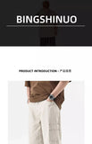 Riolio American High Street Work Pants Spring Autumn New Men's Trousers Straight Japanese Fashion Trend Retro Casual Work Pants Chic