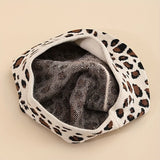 Riolio  Leopard Print Beret Hat, Autumn Winter New Vintage British Japanese Fashion Warm Versatile Painter Cap