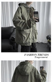 Riolio Fall Winter Thickened Work Jacket Korean Style Trendy Hooded Jacket Men 2025 New Versatile Loose Fashion Top Aesthetic Urban